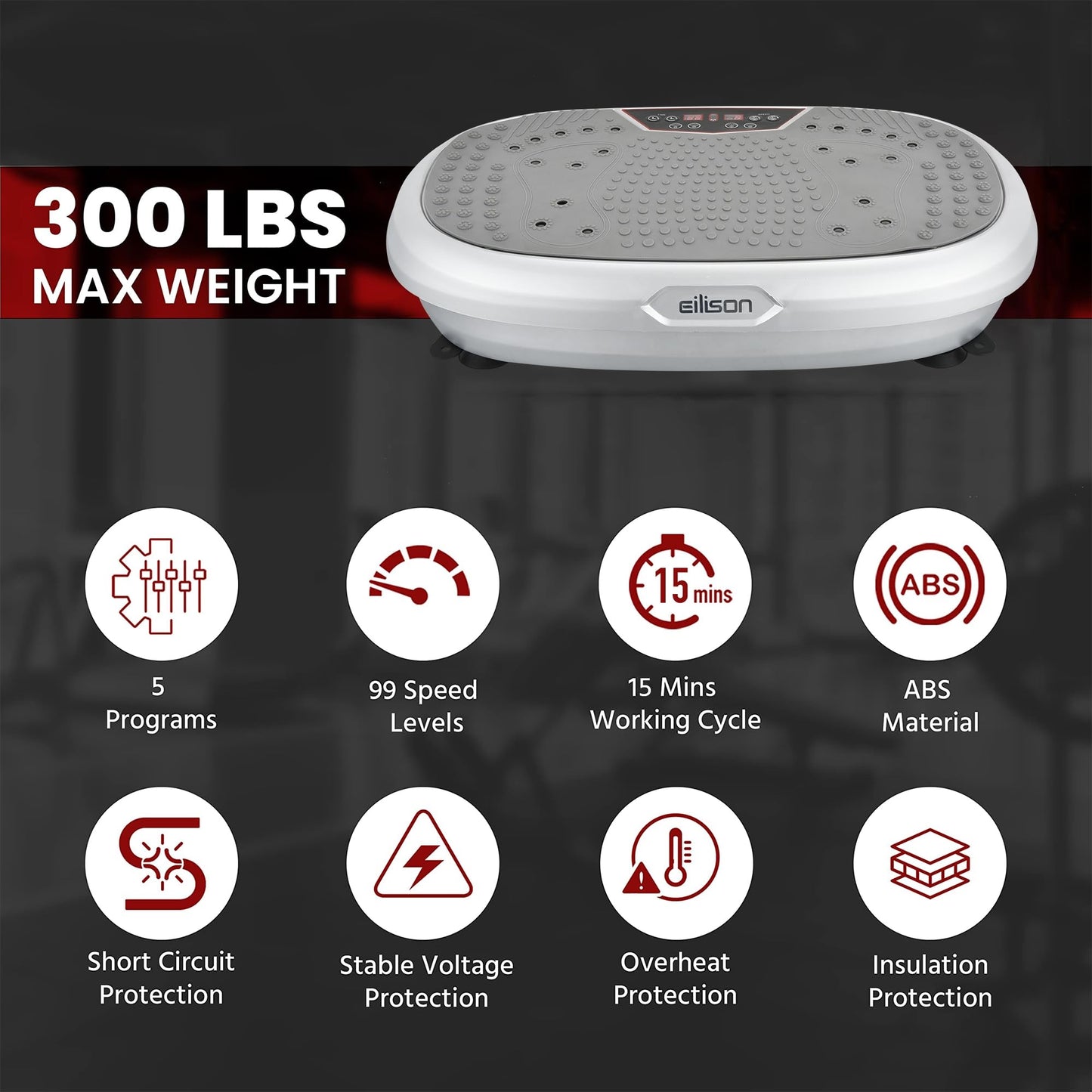 EILISON FitMaxx 3D XL Vibration Plate Exercise Machine - Whole Body Workout Vibration Platform w/Loop Bands - Lymphatic Drainage Machine for Weight Loss, Shaping, Recovery (Fitpro Silver)