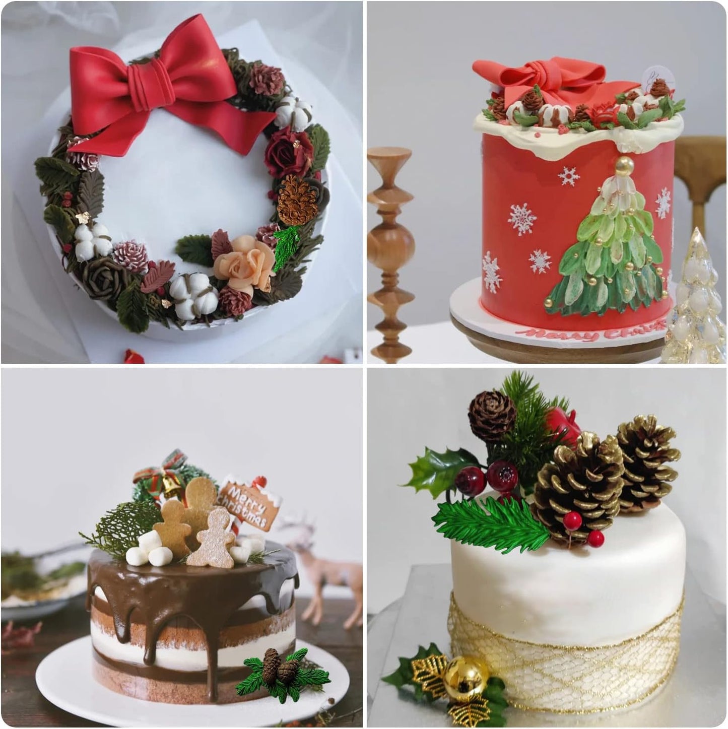 Mujiang Christmas Pinecone Cake Fondant Mold Pine Cone Silicone Chocolate Candy Mold For Cake Decorating Cupcake Topper Sugar Gum Paste Polymer Clay Set Of 2