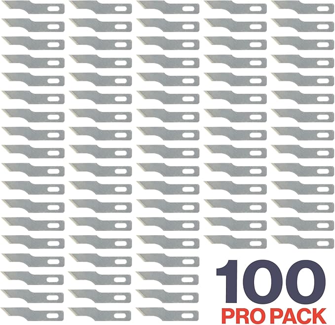 Excel Blades #16 Angled Stencil Edge Replacement Blades – 100-Pack High Carbon Steel Blades for Precision Cutting, Trimming Craft Knife – Professional & Hobby Knife - Made in USA