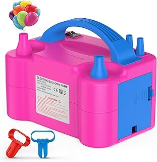Motorenbau Electric Balloon Pump, Portable Electric Balloon Blower Machine Balloon Air Pump, Dual Nozzle 110V 600W Balloon...