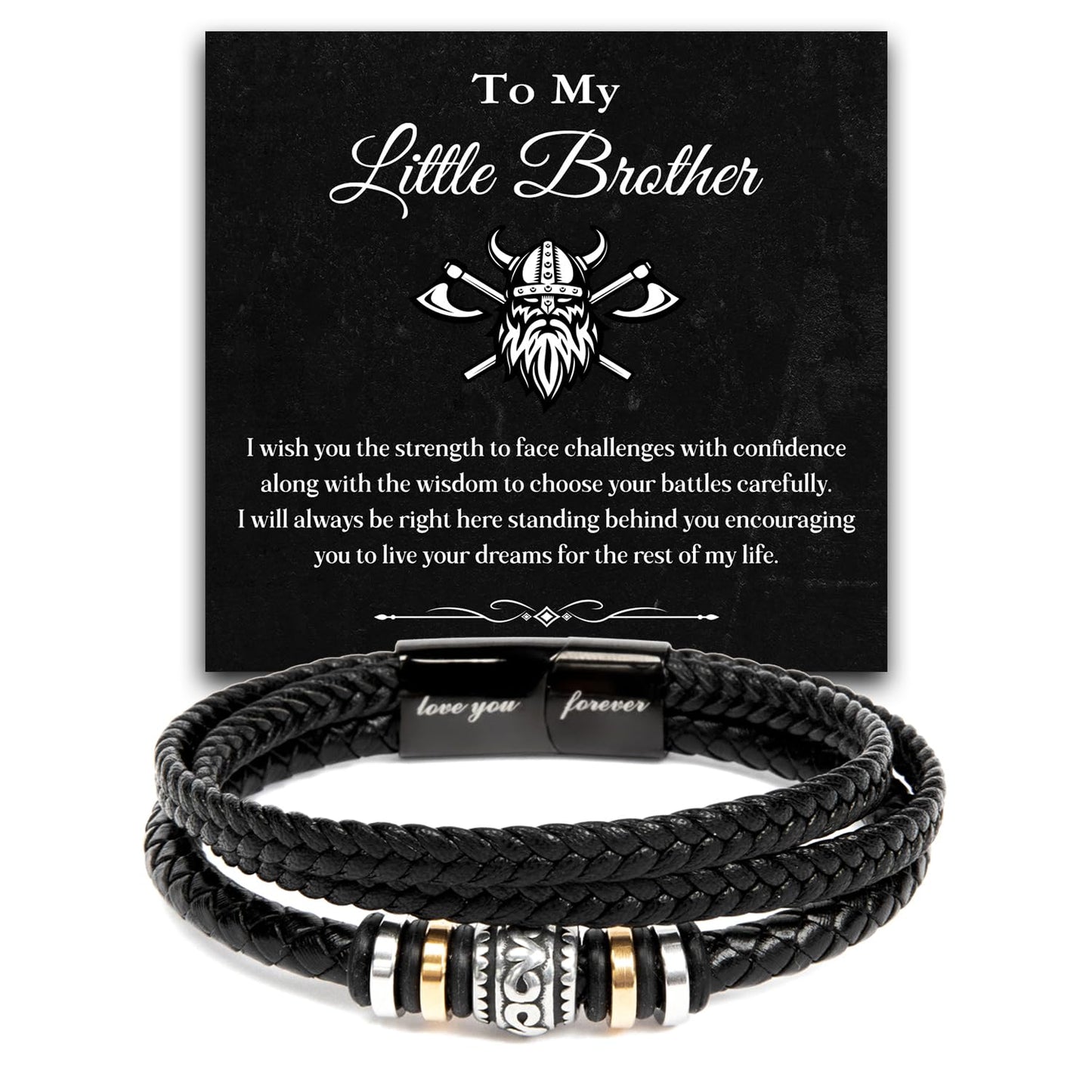 Xukaenus Brother Bracelet From Sister With Message Card And Gift Box, To My Brother Love You Forever Bracelets, Brothers Bracelets For Men, Meaningful Gifts For Him Birthday Christmas