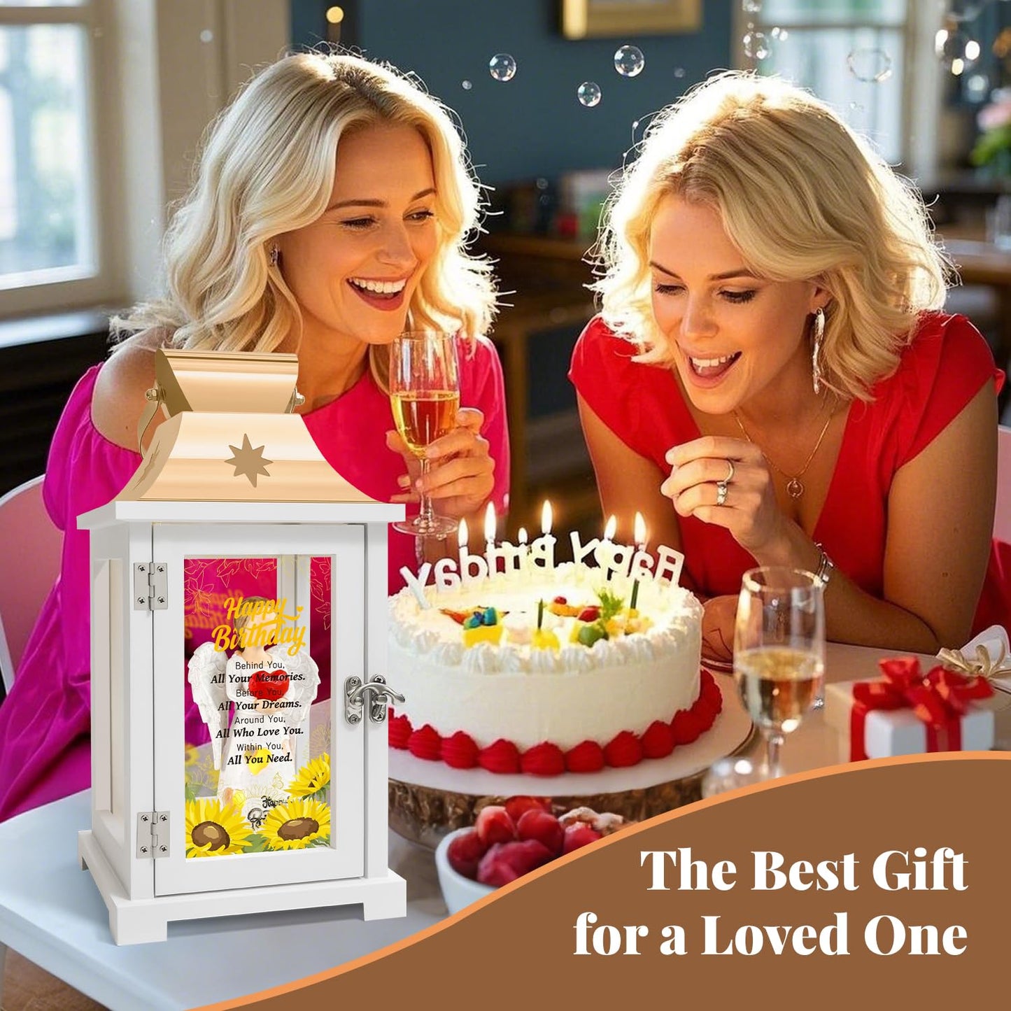 Birthday Gifts for Women, Happy Birthday Gifts for Her Women, Sister, Mom, Friends, Female Coworker Best Friend Birthday Gifts Angel Figurine Lantern