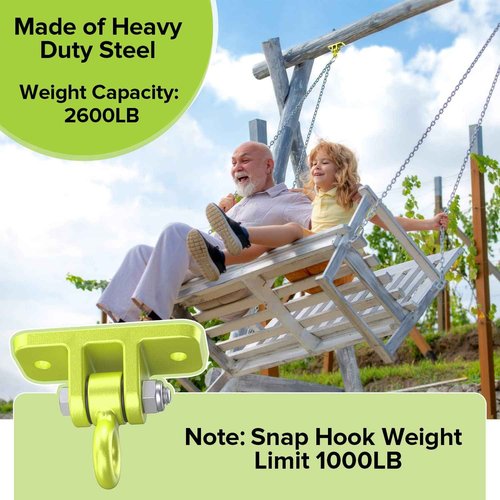 Highpro 4 Heavy Duty Swingset Hardware and 1 Swing Set Middle Bracket, Swing Hangers for Wooden Sets Hardware A-Frame Swing Set Parts with All Mounting Hardware for Porch, Patio, Playground Indoor/Out