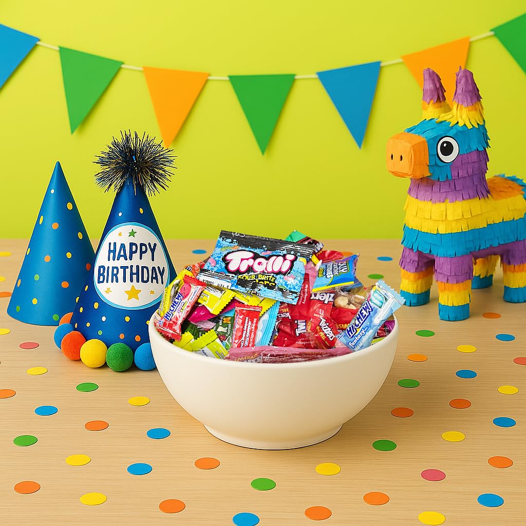 Bulk Candy Variety Pack, 3 lb Individually Wrapped Hard & Chewy Assorted Sweets, Non-Chocolate Mix – Resealable Bag – Piñata, Party Favor, Office Candy Bowl Refill