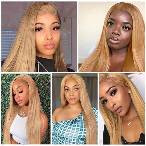 Habiliana Bundles Human Hair 20 22 24 Inch Straight Brown 27 Human Hair Bundles 11A Unprocessed Brazilian Virgin Quick Weave Hair Extensions for Black Women