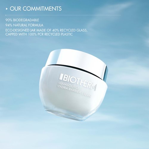Biotherm Aquasource Hydra Barrier Cream, Lightweight And Fast-Absorbing Face Moisturizer for a Stronger Skin Barrier, with Biotech Plankton, Bio-Ceramides and Hyaluronic Acid 2.5 Fl.Oz.