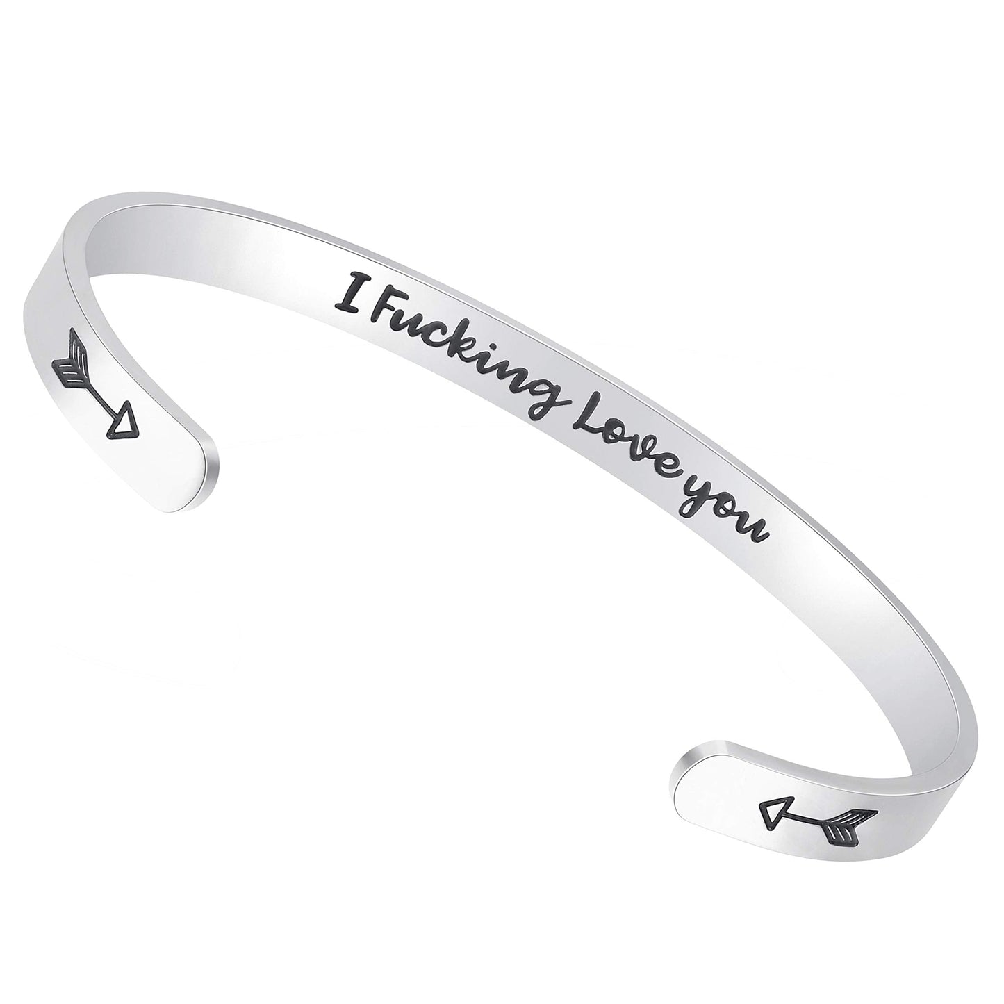 Fesciory Mothers Day gifts, Inspirational Bracelets for Women, Stainless Steel Engraved Personalized Positive Keep Going Cuff Ba