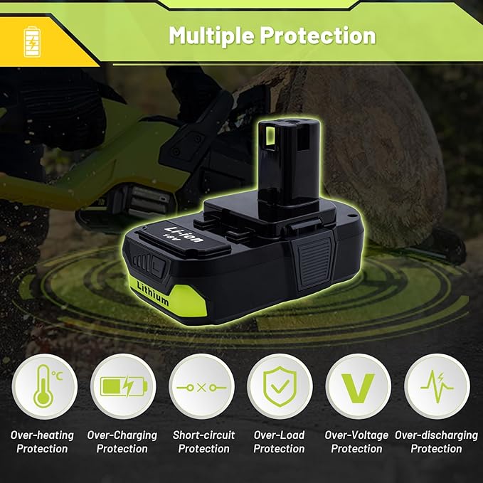 Upgrade 1-Pack 3800mAh Battery Replacement for Ryobi 18V Battery Compatible with P102 P103 P104 P105 P107 P108 P109 P190 P122 for Ryobi 18 Volt Cordless Power Tools