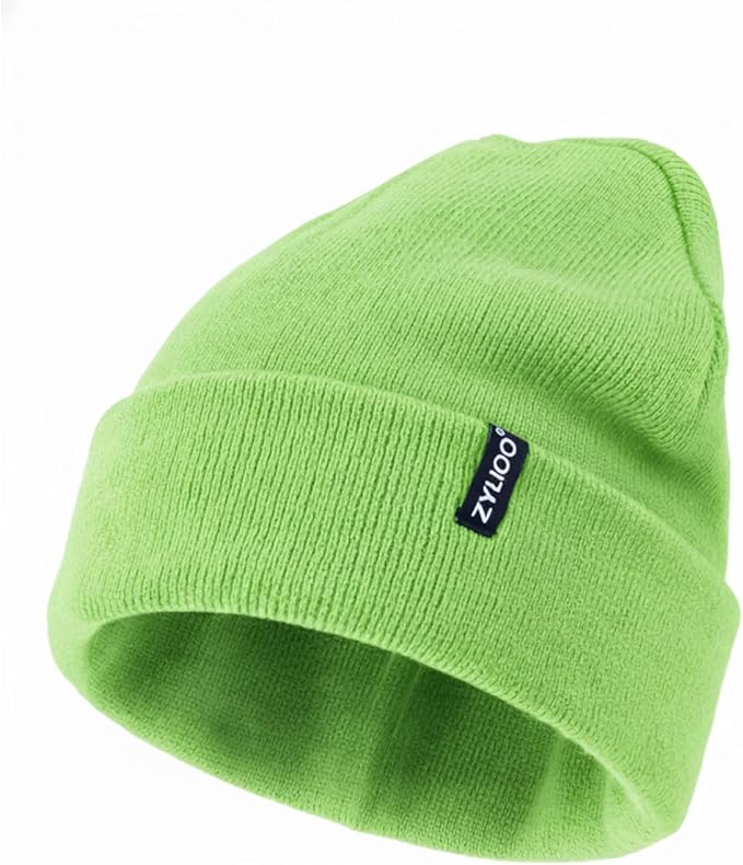Zylioo Oversize Beanie Hats, XXL Big Size Ribbed Knit Cuffed Winter Hat for Cold Weather, Warm Skull Watch Cap