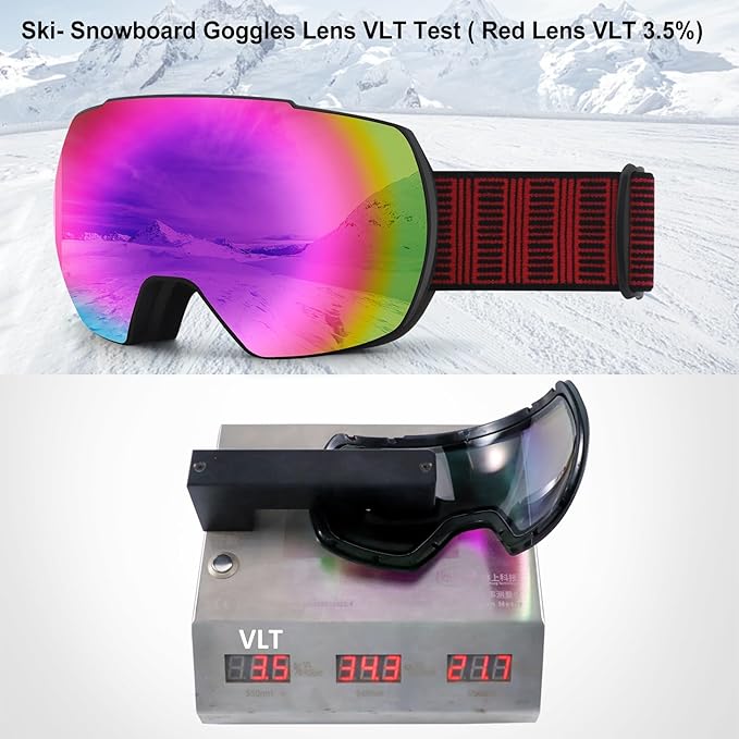 OULAIQI OTG Ski Goggles UV400 Anti-Fog Snowboard Glasses for Men Women Youth- Perfect for Skiing, Snowboarding,Winter Sports