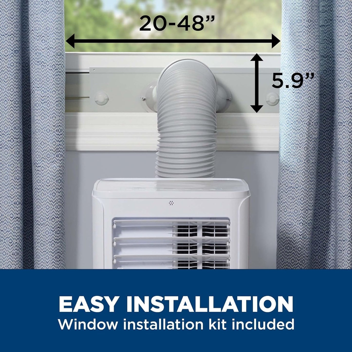 Ge 6,000 Btu Doe Portable Air Conditioner For Small Rooms Up To 250 Sq. Ft., Digital Controls, Remote Control, Perfect For Bedro