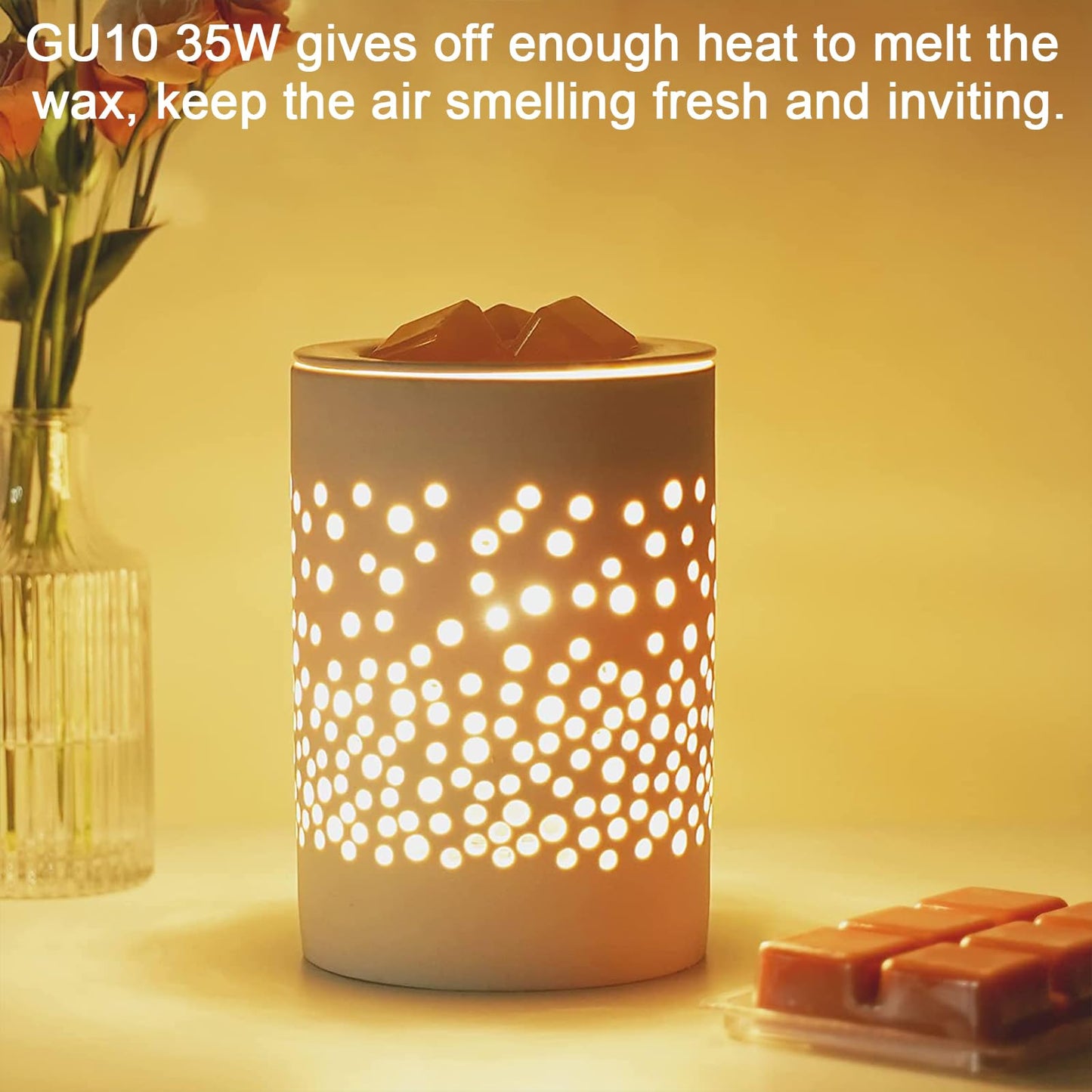 GU10 Halogen 35W Bulbs, Dimmable MR16 GU10+C 120V 35W for Track, Recessed, Candle Warmer, Range Hood Light Bulbs, 2700K Warm White, Pack of 4
