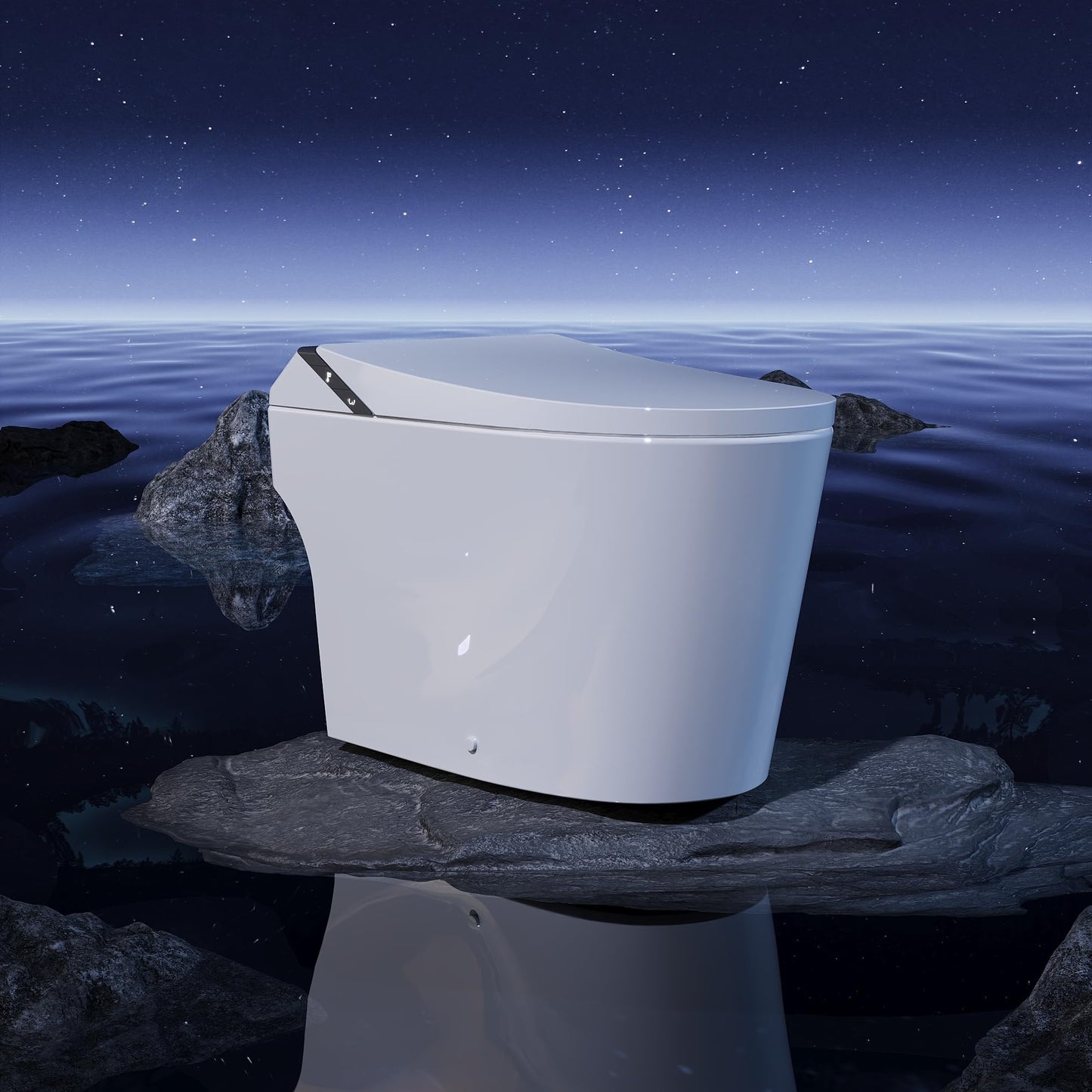 DeerValley Artistic Smart Toilet with Bidet Built in, Auto Open/Close Lid, Bubble Wash, Auto Dual Flush, Foam Shield, Pump-Assisted, Instant Warm Water, Heated Seat, Deodorization, ADA Comfort Height