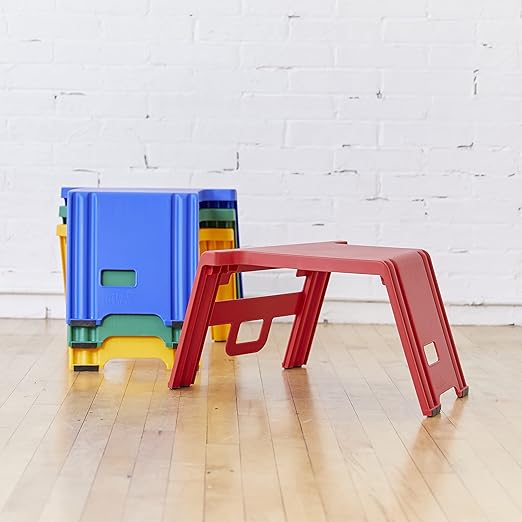 ECR4Kids Linking Stool Set, Flexible Seating, Assorted, 4-Piece