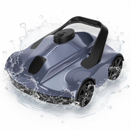 Garvee Cordless Robotic Pool Vacuum Cleaner with 130-Min Runtime, Self-Parking Technology for Above-Ground Pools up to 860 Sq.Ft, Efficient Filtration & Portable Design