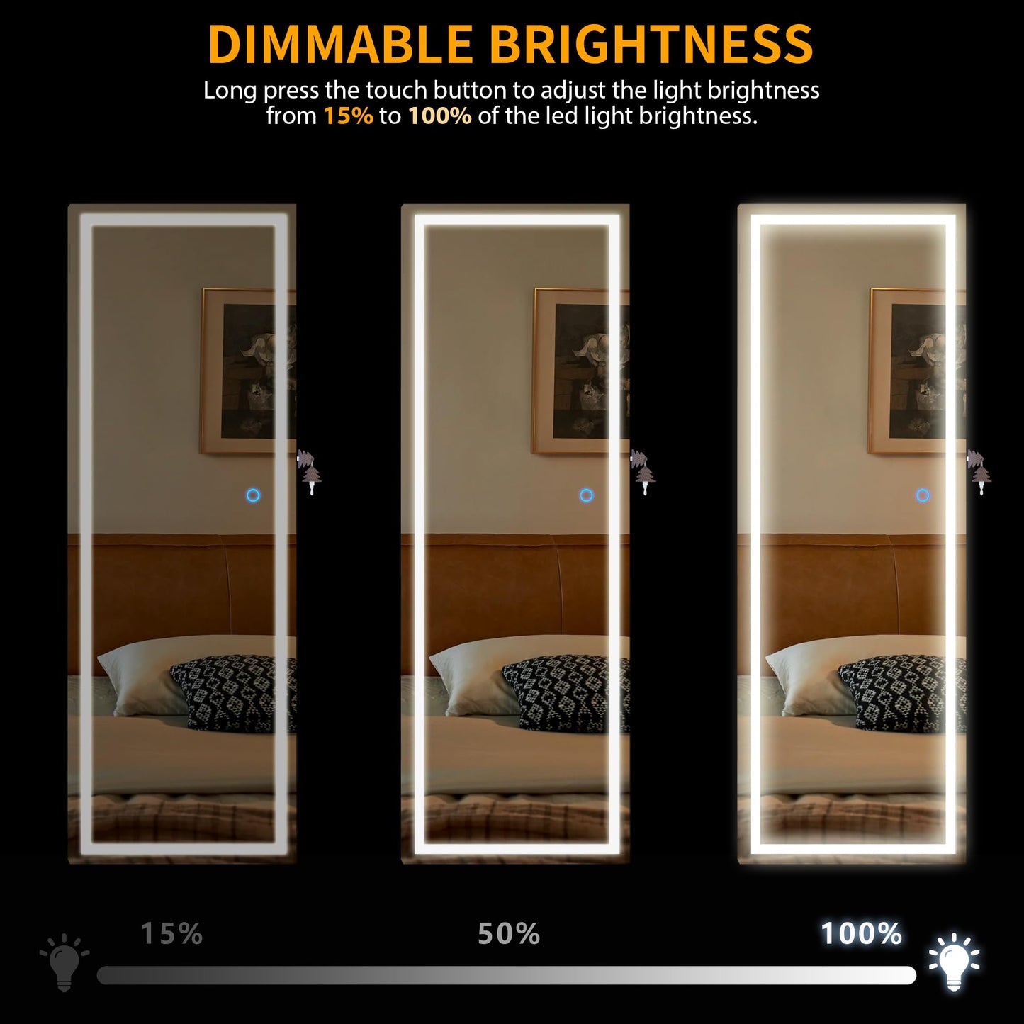 LVSOMT LED Mirror Jewelry Cabinet Door Hanging, Wall Mounted Jewelry Mirror Organizer Full Length, Lockable Jewelry Armoire, Large Capacity, for Small Space Bedroom, Gift for Women, White