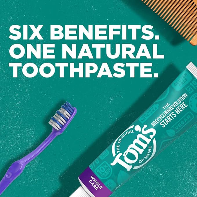 Tom's of Maine Whole Care Natural Toothpaste with Fluoride, Cinnamon Clove, 4.0 oz. 3-Pack (Packaging May Vary)