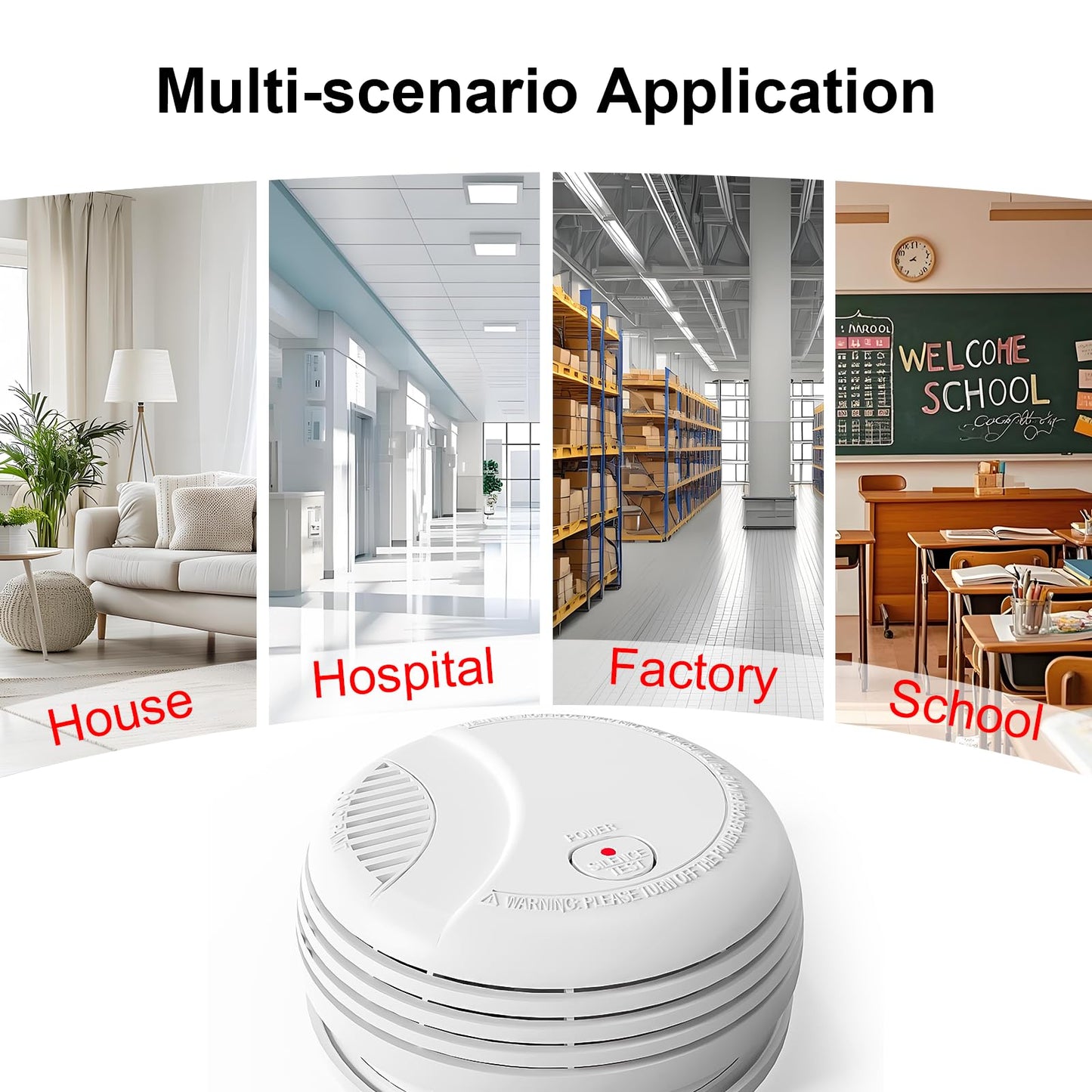 2 Pack Wireless Smoke Detectors for Home,Photoelectric Wireless Fire Alarms Battery Powered Design (not Included),Portable Operated for Travel,Attic Fire Alarm Universal RV Smoke Detector