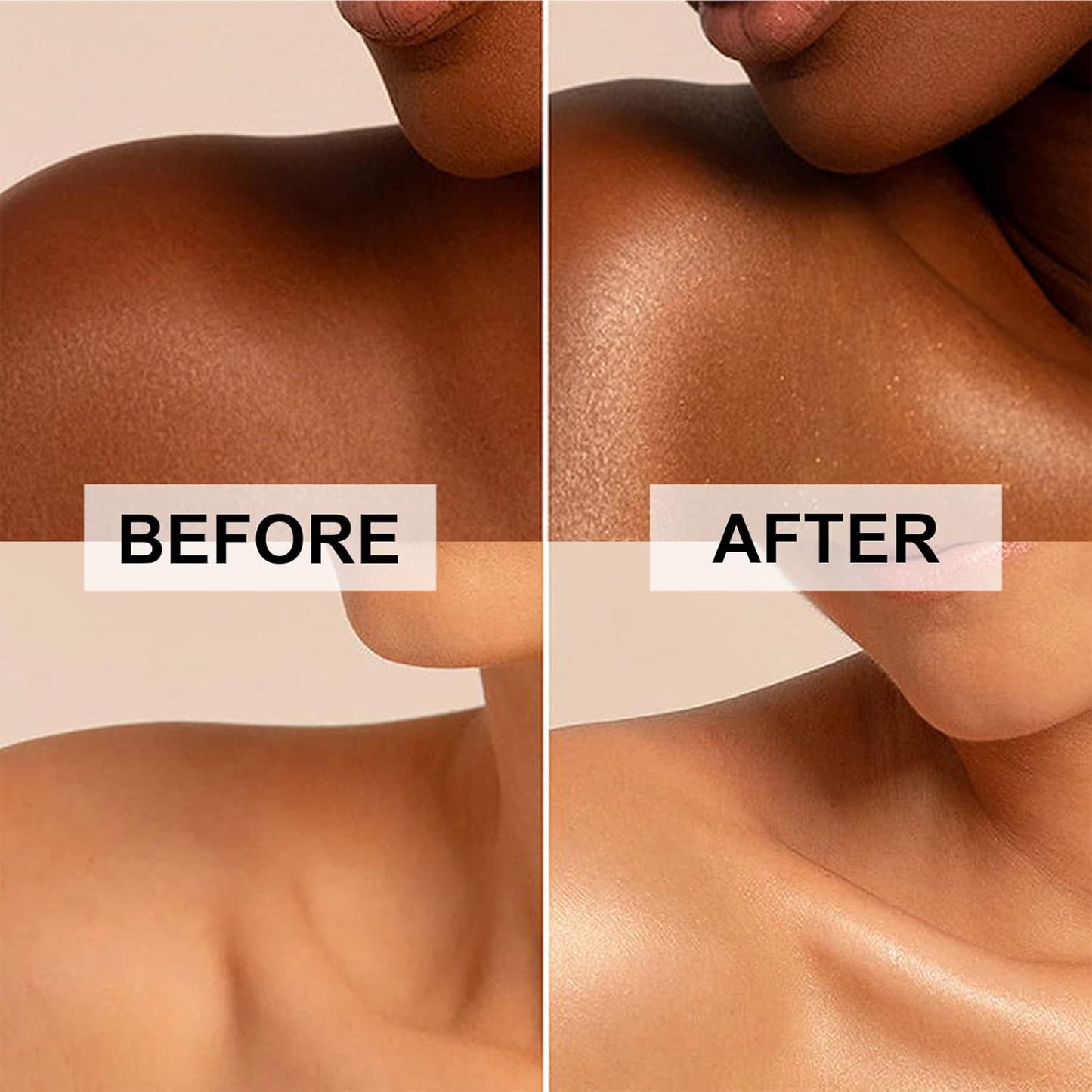 Body Shimmer Oil, Glistening Bronze Natural Glow Luminizer, Long Lasting Waterproof Moisturizing Liquid Illuminator Highlighter Makeup for a Sun-Kissed Glow, Brush Include, 1oz, Medium