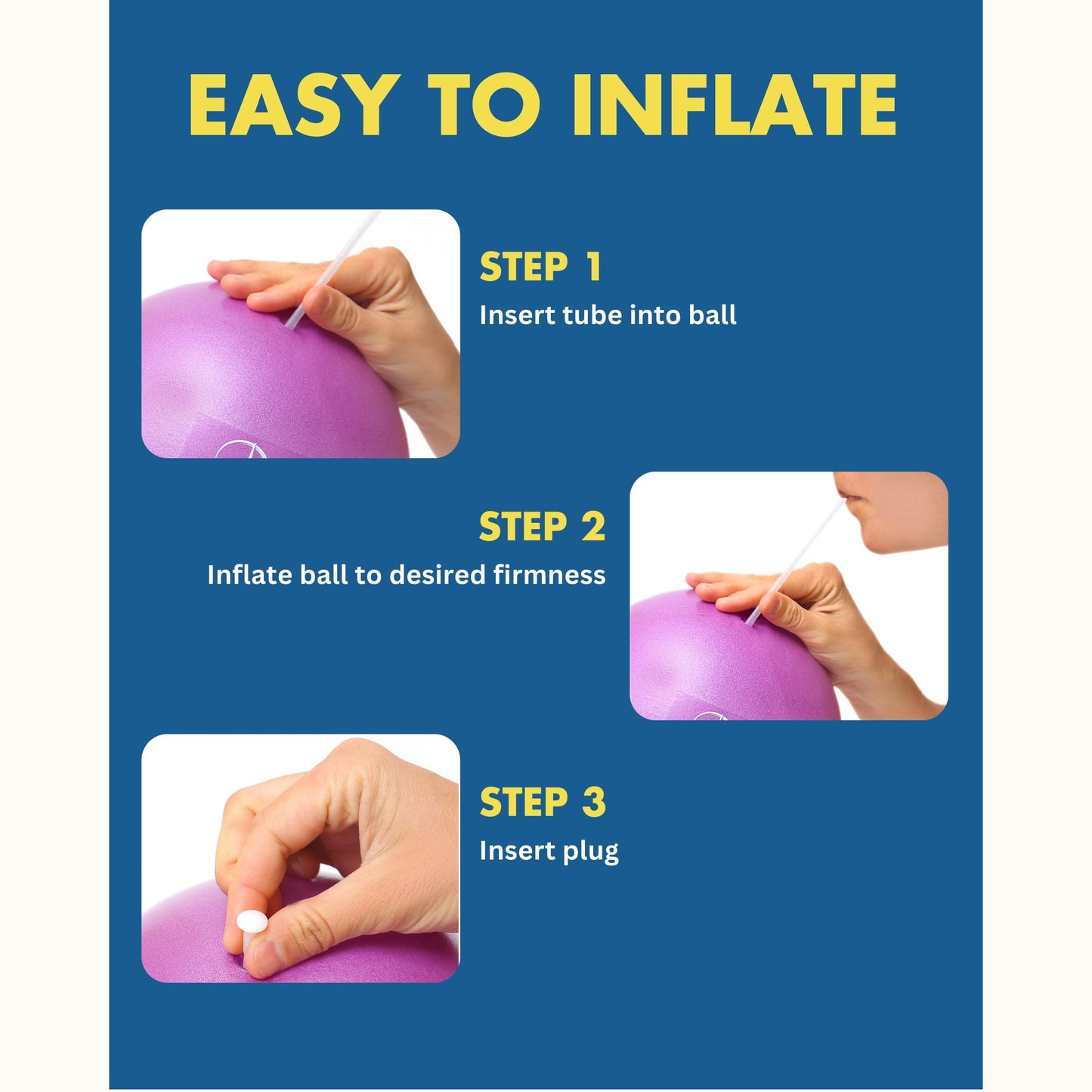 ProBody Pilates Small Exercise Ball - 9 Inch Workout Ball for Stability, Barre, Yoga, Core & Physical Therapy (Aqua)
