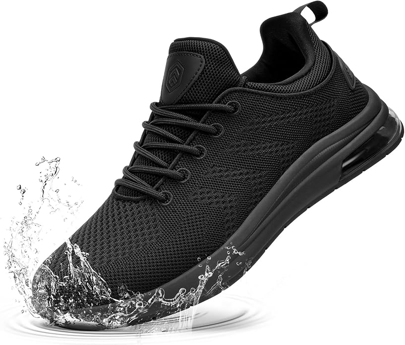 LARNMERN Men's Non Slip Work Shoes Waterproof Casual Walking Chef Kitchen Working Footwear Lightweight Breathable Snakers