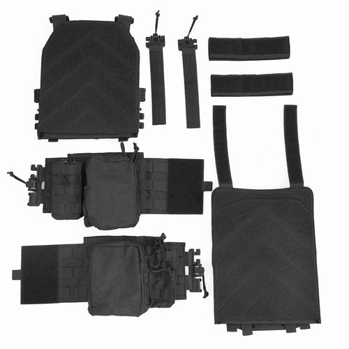 Cilbmua Tactical Vest Quick Release for Men Outdoor Molle Airsoft Vests Adjustable Breathable Weighted Gear for CS/Training (Black)