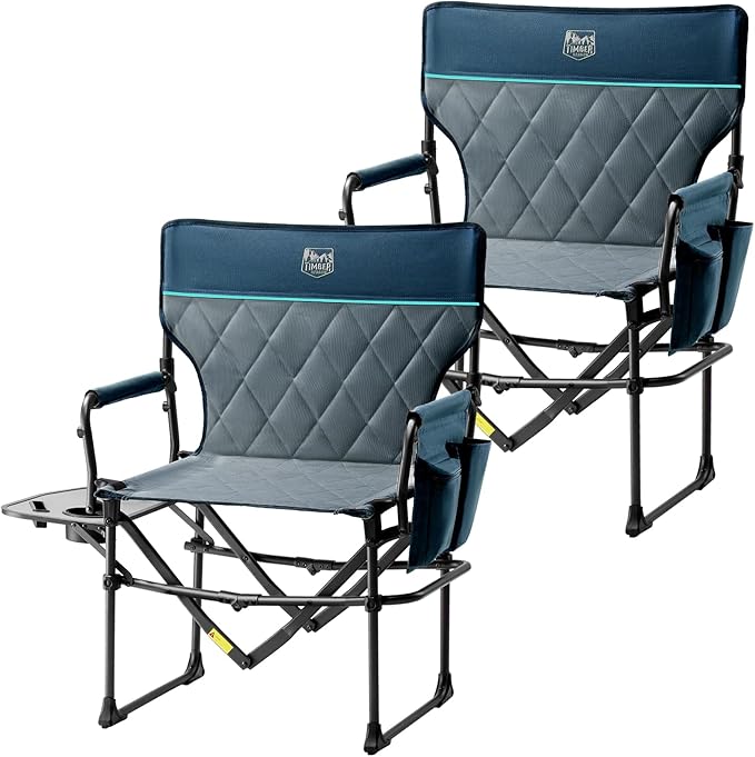 TIMBER RIDGE Aluminum Camping Directors Chair with Side Table Pocket, Portable Folding Heavy Duty Lawn Chair for Fishing T...