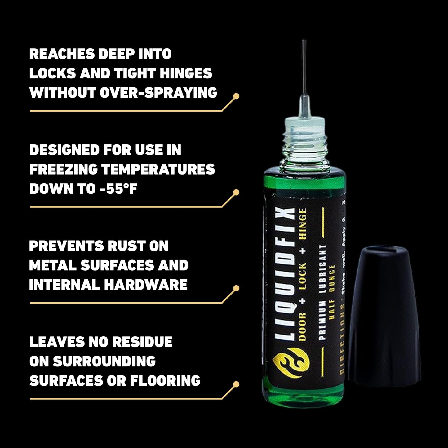 LIQUIDFIX LiquidFix Door, Lock, and Hinge Lubricant | 4 oz Dropper + 0.5 Needle Combo Pack Door & Sliding Long-Lasting Squeaky Oil for Hinges Glass Doors