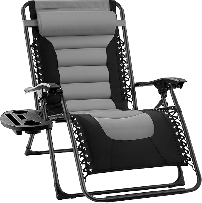Best Choice Products Oversized Padded Zero Gravity Chair, Folding Outdoor Patio Recliner, XL Anti Gravity Lounger for Back...