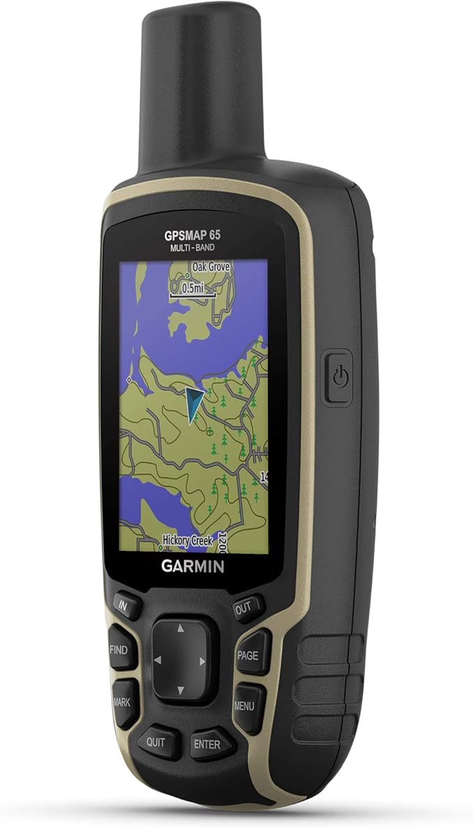 Garmin GPSMAP 65, Button-Operated Handheld with Expanded Satellite Support and Multi-Band Technology, 2.6" Color Display, ...