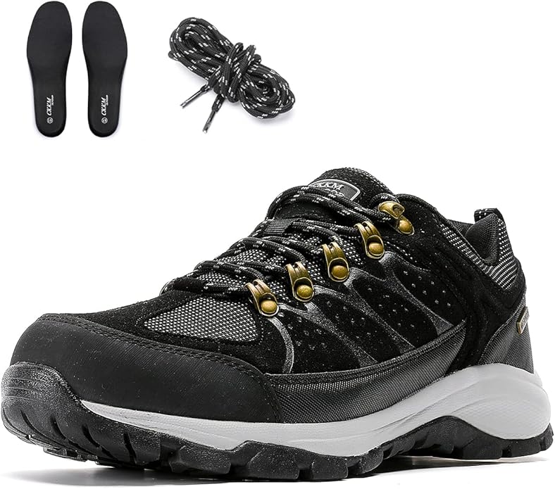CKKM Men's Waterproof Hiking Shoes Lightweight Non-Slip Low-Cut Trekking Hiking Sneakers Outdoor Backpacking Camping Climb...