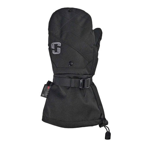 Striker Unisex Crossover Flip Mitts - Durable Insulated Ice Fishing Mittens with Adjustable Wrist and Gauntlet Closure, Black, Medium