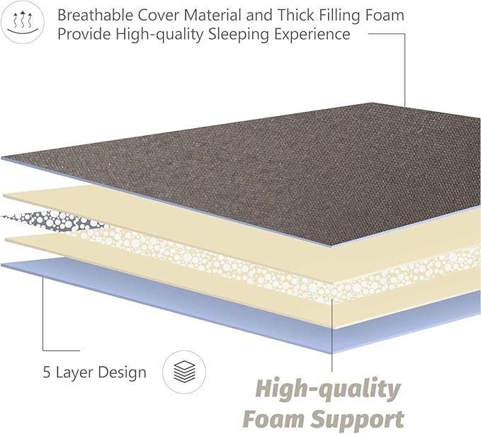 MAXYOYO Japanese Floor Mattress Futon Mattress, 4" Thicken Tatami Mat Sleeping Pad Foldable Roll Up Mat Boys Girls Dormitory Pad Kids Floor Lounger Pillow Bed, Charcoal Grey, Full Size