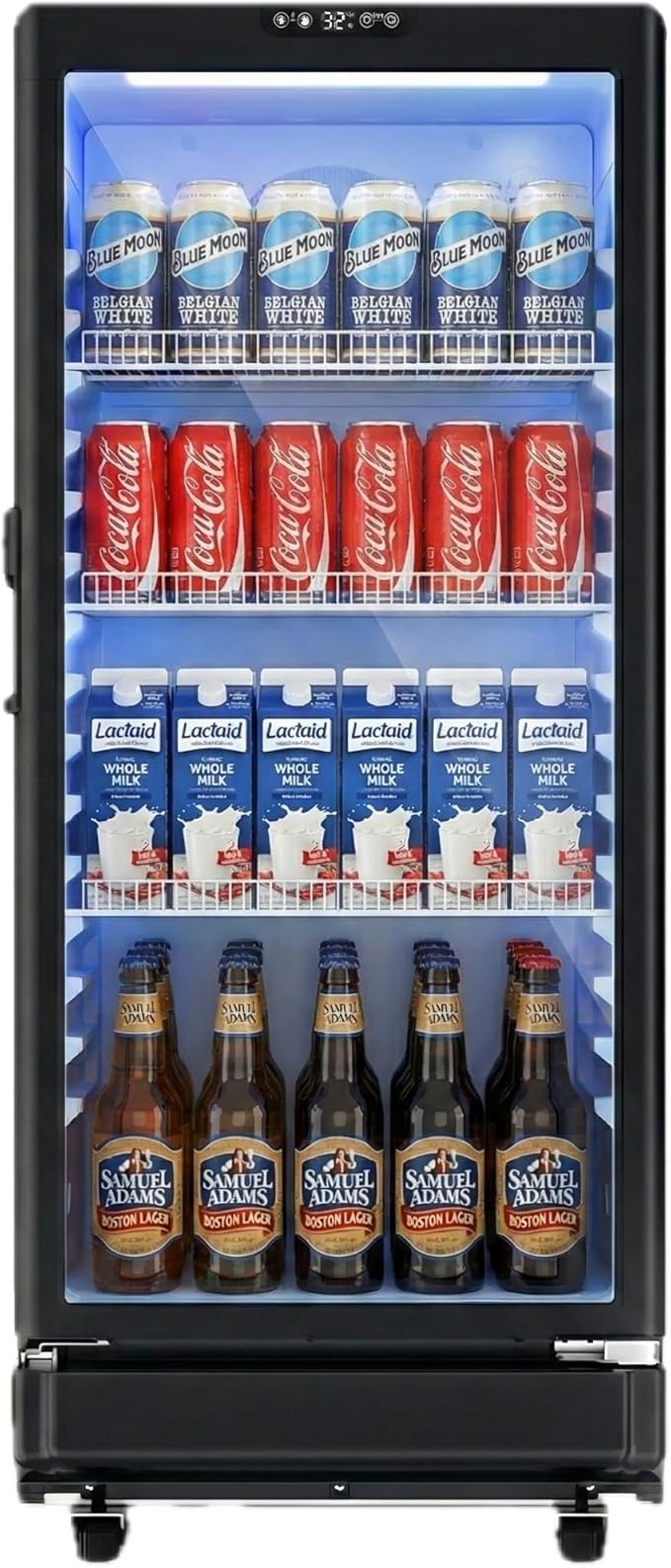 Vivacool 6 Cu.Ft Commercial Refrigerator, Beverage Refrigerator Cooler with Glass Door, Lock & Adjustable Shelves, Quiet F...
