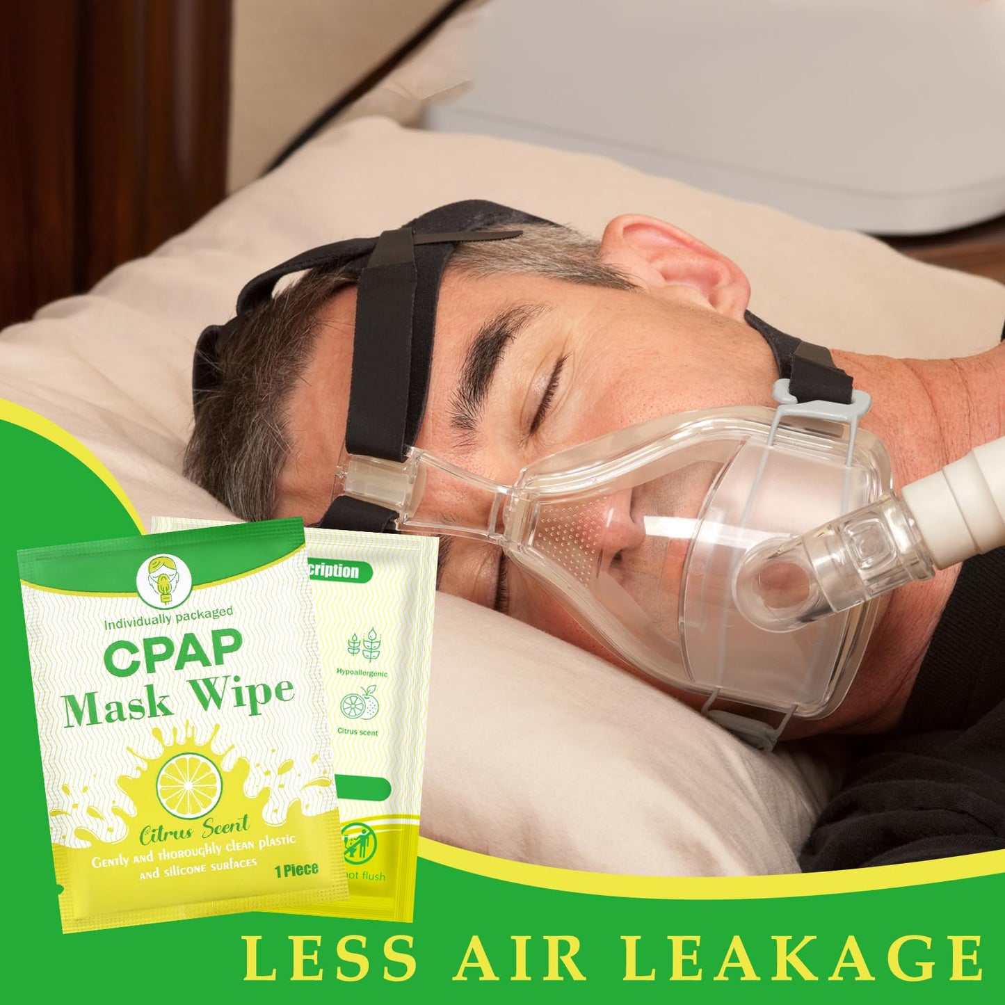 Swiffen 300 Pcs CPAP Mask Wipes Bulk Individually Wrapped Single Use CPAP Mask Wipes Citrus Scent Cleaning for Full Face, Nasal Travel Sleep Supplies Accessories