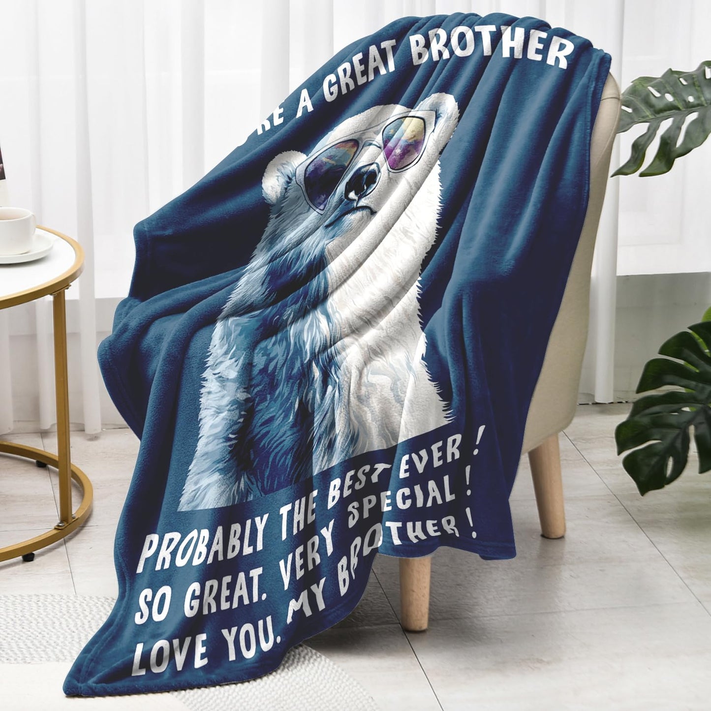 Hudiegify Gifts for Brother, Brother Graduation Presents, Brothers Birthday Gifts, Present for Brothers Step/Half, Father's Day Funny Blanket 60"x50"