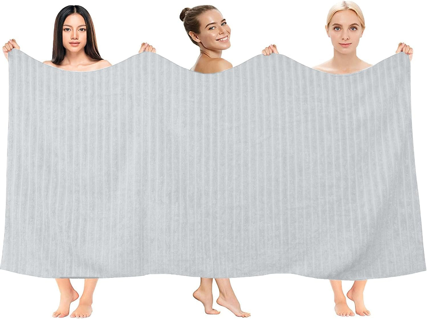 DAN RIVER Pack of 2 Bath Sheet 35x70 Inches, Extra Large Ribbed Oversized Bath Towels, Thick Absorbent Hotel Bath Towels - Highrise