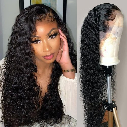 Condescension Human Hair Wig HD Natural Black Jerry Curly Wigs Human Hair 200% Density Real 13X4 Natural Black Jerry Curly Wigs Pre Plucked for Black Women