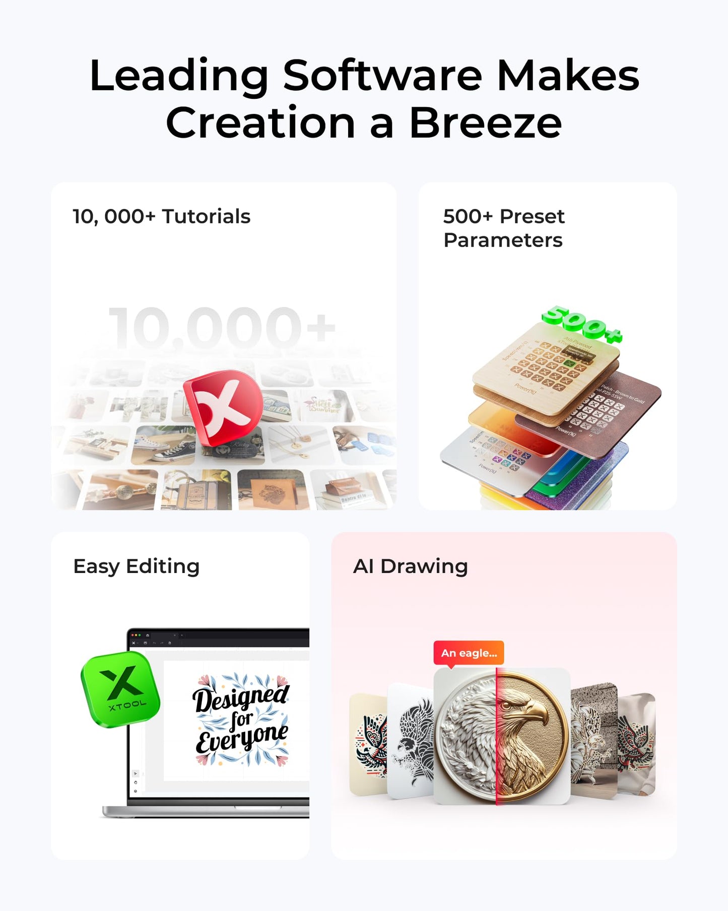 xTool S1 40W Laser Engraver and Cutter Machine with Air Assist & Honeycomb, 23.93" x 15.16" Bed Size, Beginner-Friendly, Laser Engravering Machine for Wood and Metal, Acrylic, etc. - Basic Bundle