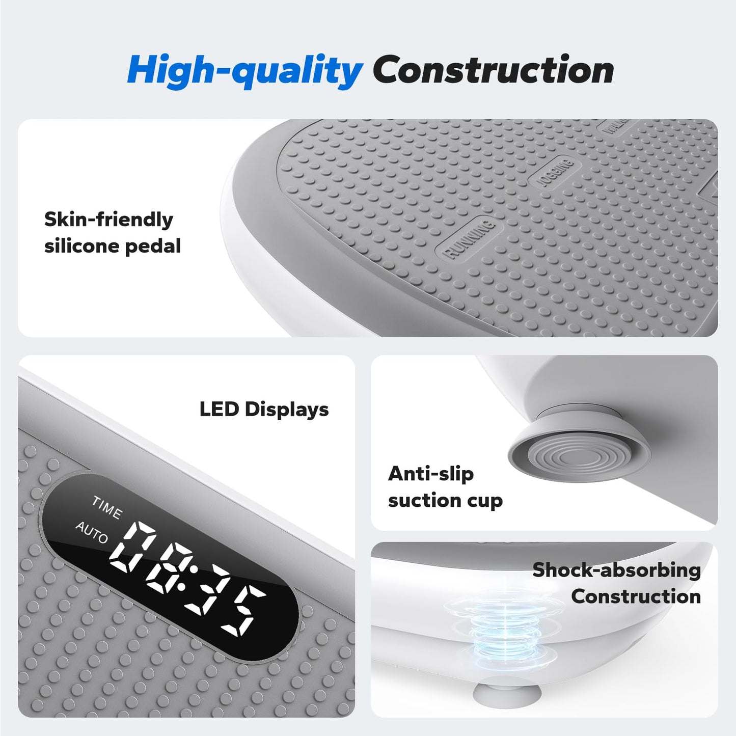 MERACH Vibration Plate Exercise Machine, Vibration Plate 440 Lbs Capacity, Bluetooth and Silicone Pedal, Stimulate Deep Fat, Vibration Plate for Lymphatic Drainage, Vibrating for Weight Loss (White)