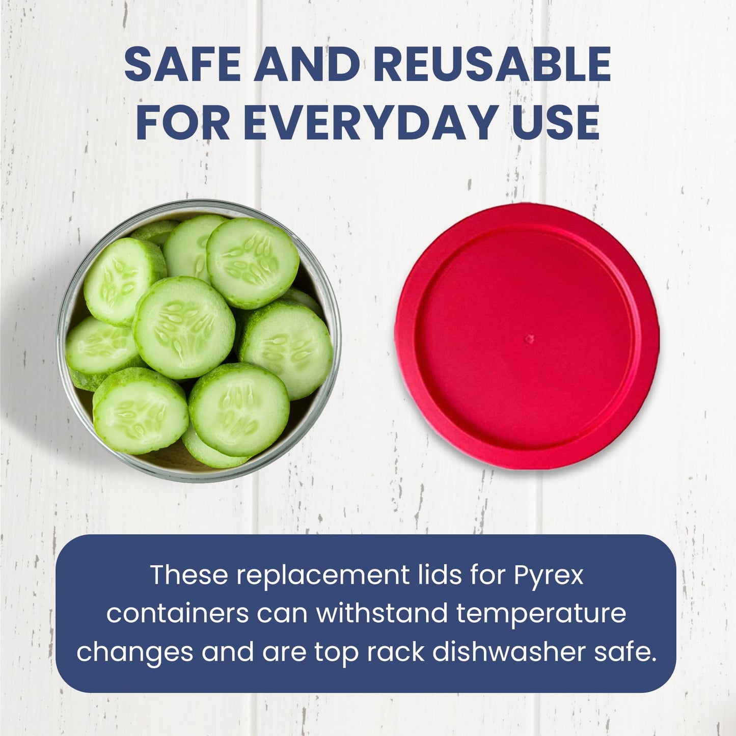 Replacement Lids for Pyrex Glass Food Storage Containers Round (2) 7202-PC 1 Cup (3) 7200-PC 2 Cup (2) 7201-PC 4 Cup (2) 7402-PC 6/7 Cup Red Blue