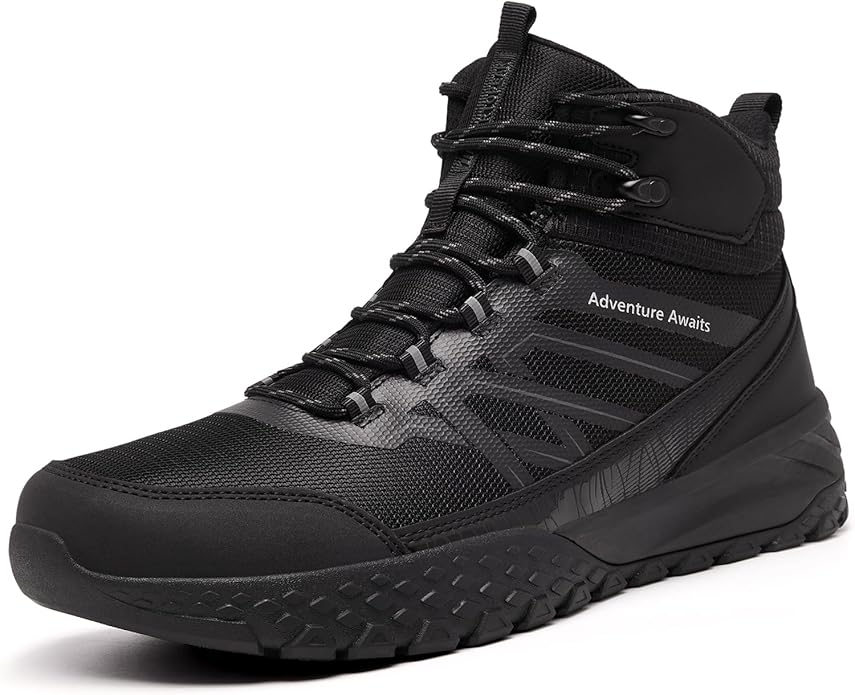 ARTOPEAK Men's Waterproof Hiking Boots with Built-in Gaiters, Ankle High Non-Slip Outdoor Trekking Shoes for Backpacking, ...