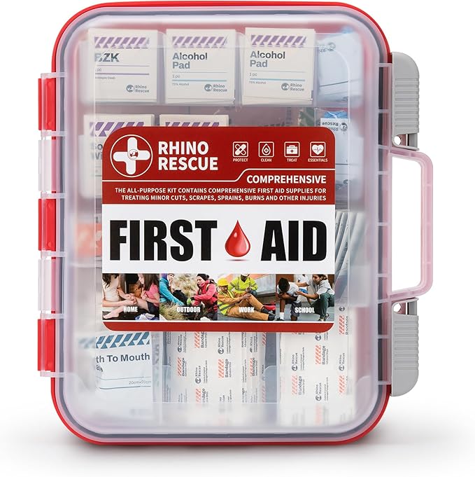 RHINO RESCUE 371 Pieces OSHA All-Purpose First Aid Kit, Home & Office Professional Medical Supplies, Ideal for Emergency, ...