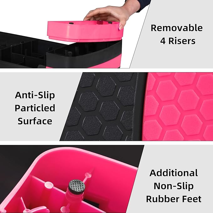 ZENY 31’’ Aerobic Step Platform, Adjustable Exercise Workout Stepper with Stable Risers, Stand Up Steppers for Exercise at Home, Fitness Equipment for Home Gym