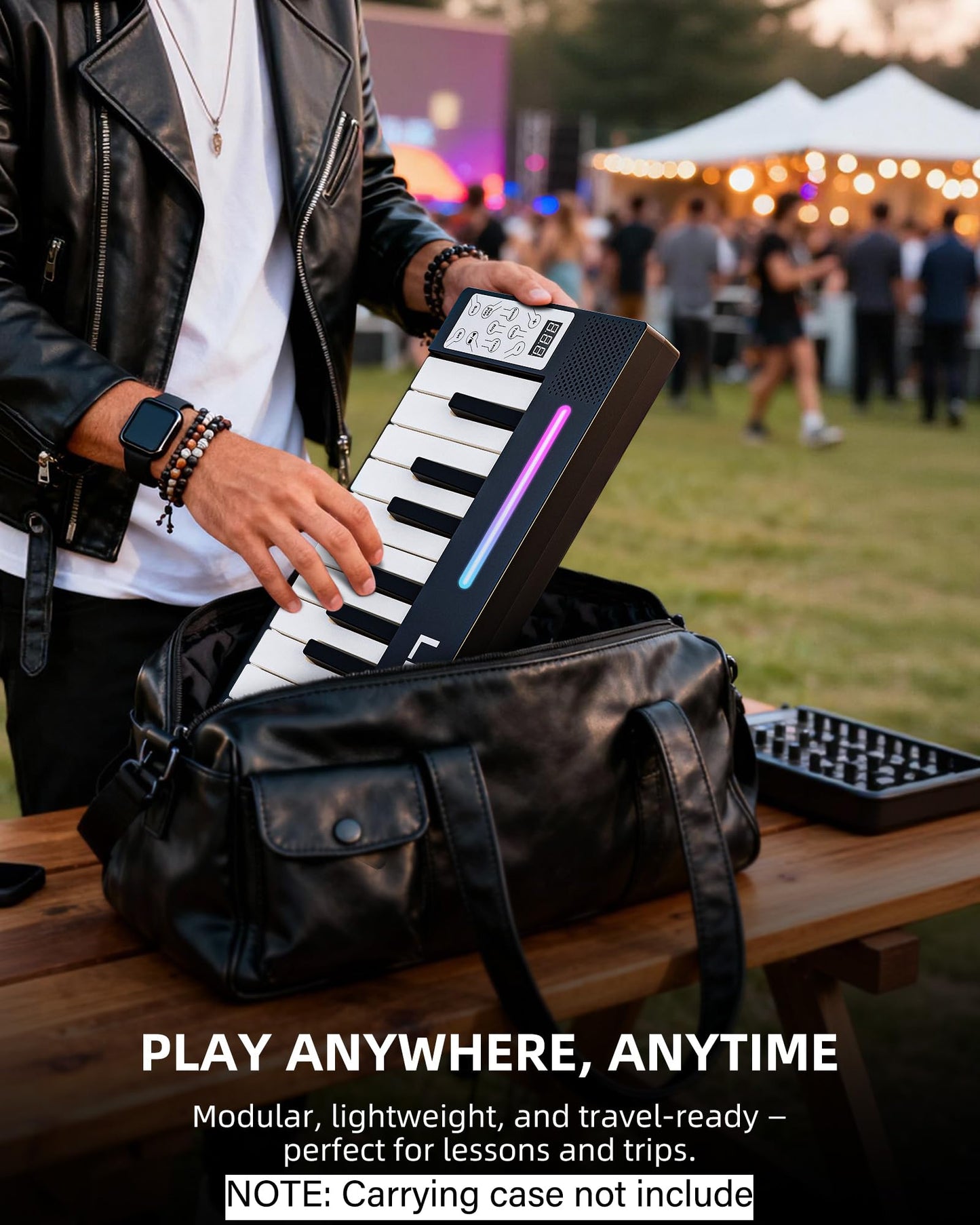 LEKATO Portable Piano Keyboard, 4 pcs Magnetic Electric Piano with Up to 88 Keys, 128 Tones, 128 Rhythm, 21 Demo, Split, Dual Tone, Record, Bluetooth MIDI, Headphone Jack, for Beginners Home Travel