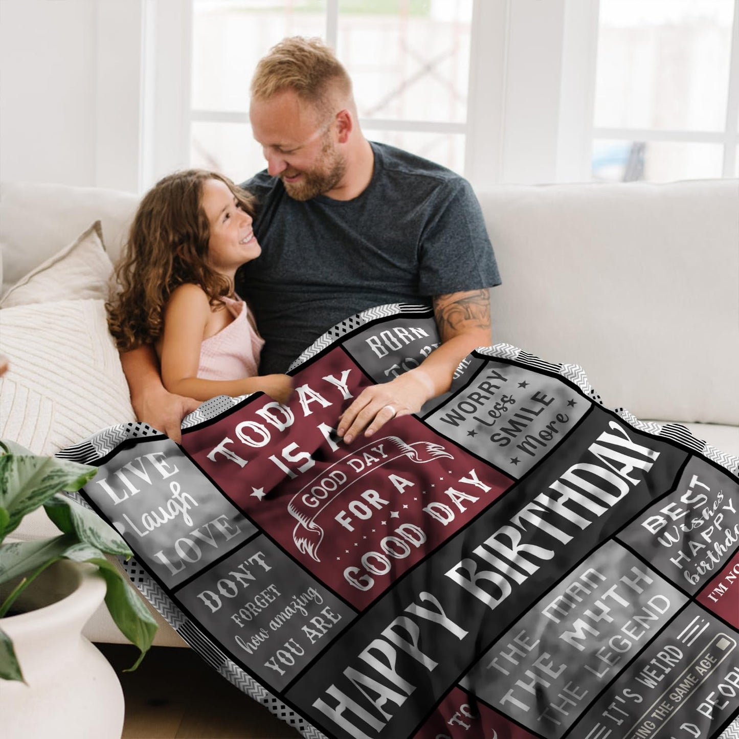 Joyloce Happy Birthday Gift for Man Blanket 60"X50", Funny Bday Party Decorations, Birth Day Presents for Him, Friends, Grandpa, Dad, Husband Throws, Regalos De CumpleañOs para Hombres