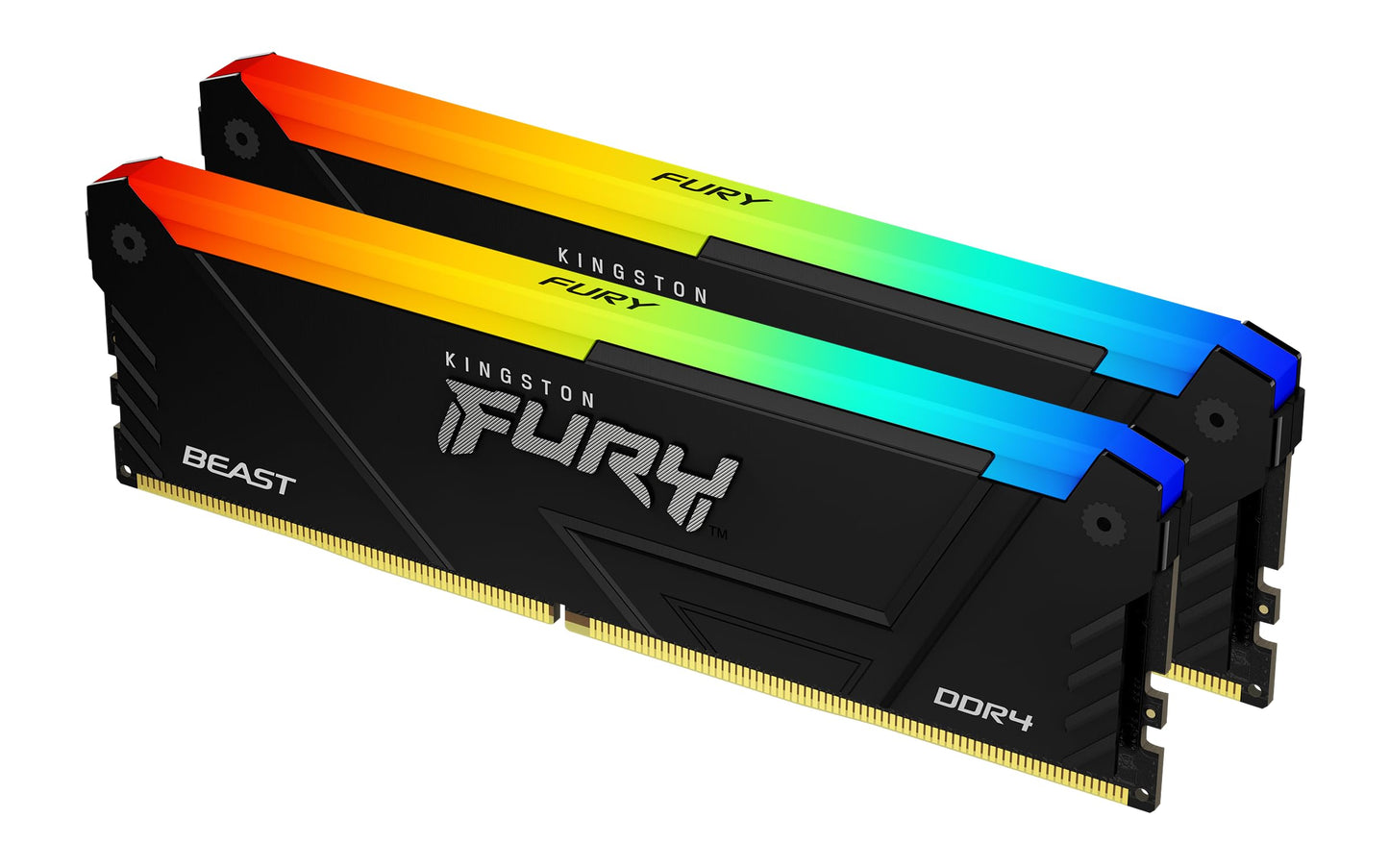 Kingston Fury Beast Rgb 16Gb 2666Mt/S Ddr4 Cl16 Dimm (Kit Of 2) Computer Memory Kf426C16Bb2Ak2/16