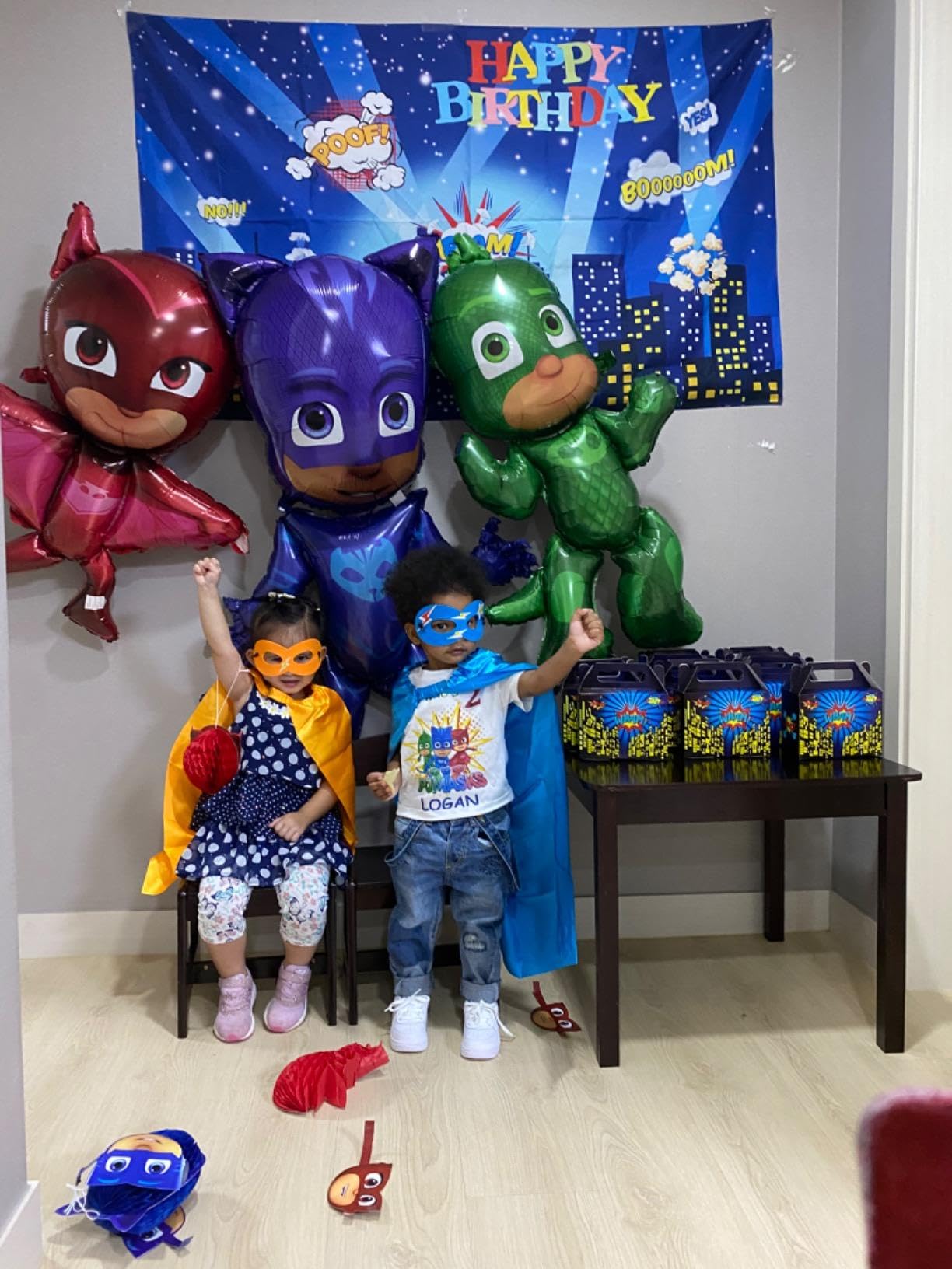 Kidsfere Superhero Capes and Masks for Kids Boys Girls 24 sets with Stickers Decoration for Super hero themed Birthday Party or Class Activity
