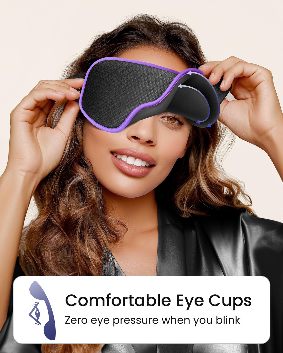 WAOAW Sleep Mask for Men Women: Blackout Eye Masks for Sleep - 3D Breathable Soft Comfortable Eye Mask for Travel - Adjustable Light Blocking Night Masks for Sleeping