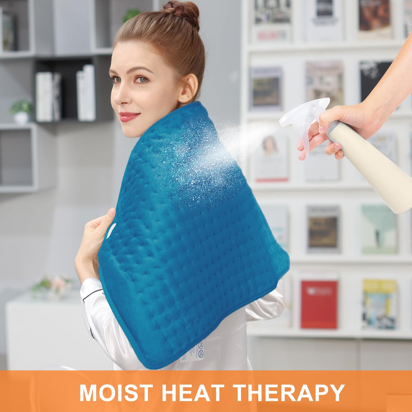 Deepsoon Heating Pad,Electric Heating Pads for Back,Neck,Abdomen,Moist Heating Pad for Shoulder,Knee,Arms,Legs,Dry/Moist Heat & Auto Shut Off,Christmas Gifts for Men and Women,Blue,40x20 Inch